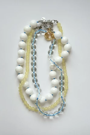 WHITE AGATE  крупный агат на нити — фото 6